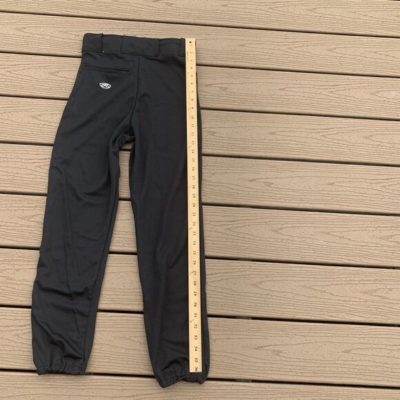 Rawlings Baseball Pant Adult Small Black Gathered Bottom Snap/Zipper‎ - Picture 5 of 5
